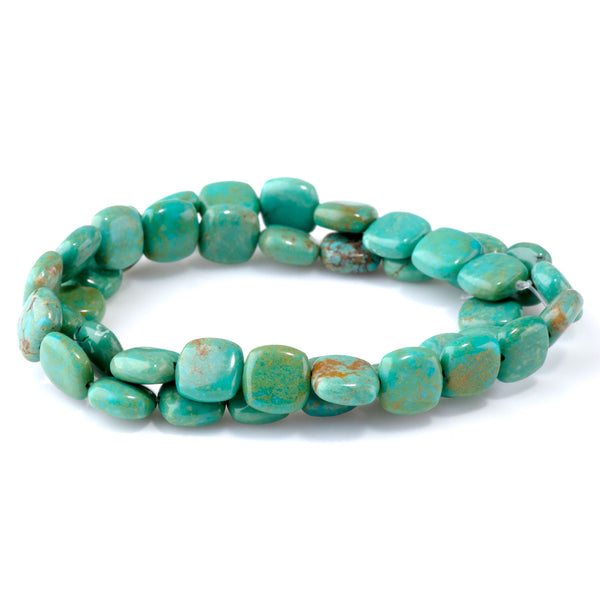 Kingman Green Turquoise 10mm Square - 15-16 Inch