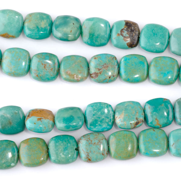 Kingman Green Turquoise 10mm Square - 15-16 Inch