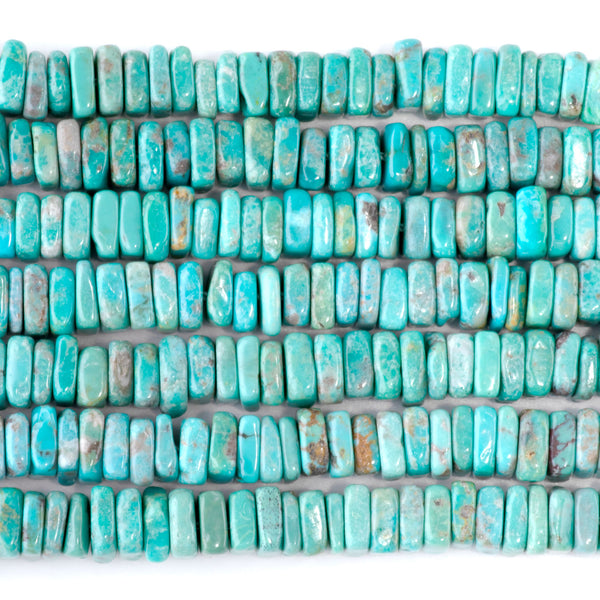 Kingman Turquoise 6x2mm Square Heishi - 15-16 Inch