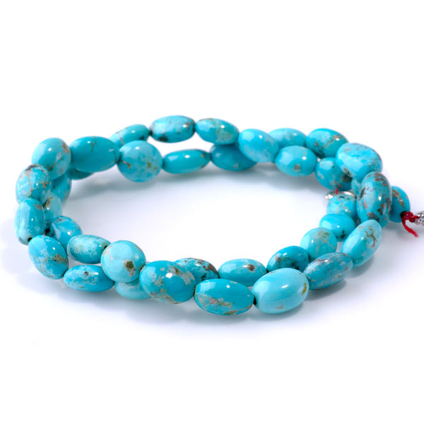 Kingman Turquoise 7x9-10x14mm Graduated Oval - 16-17 Inch