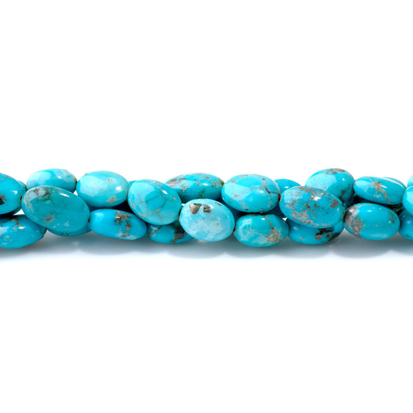 Kingman Turquoise 7x9-10x14mm Graduated Oval - 16-17 Inch
