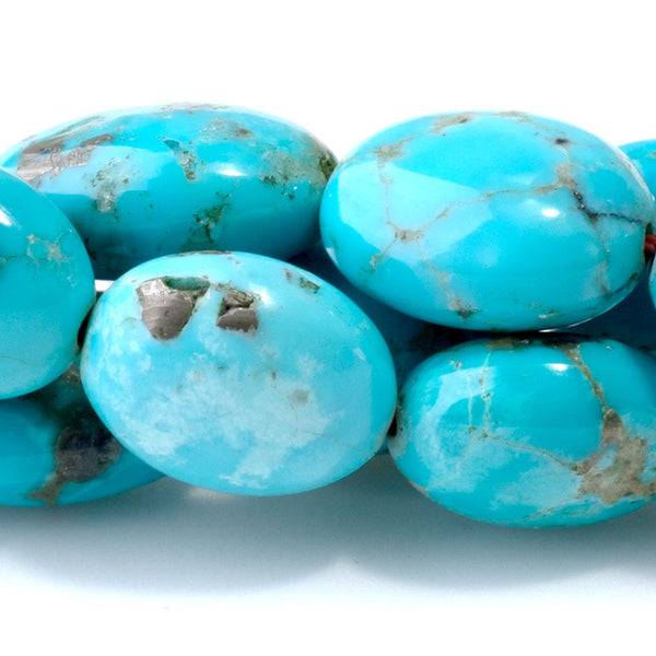 Kingman Turquoise 7x9-10x14mm Graduated Oval - 16-17 Inch