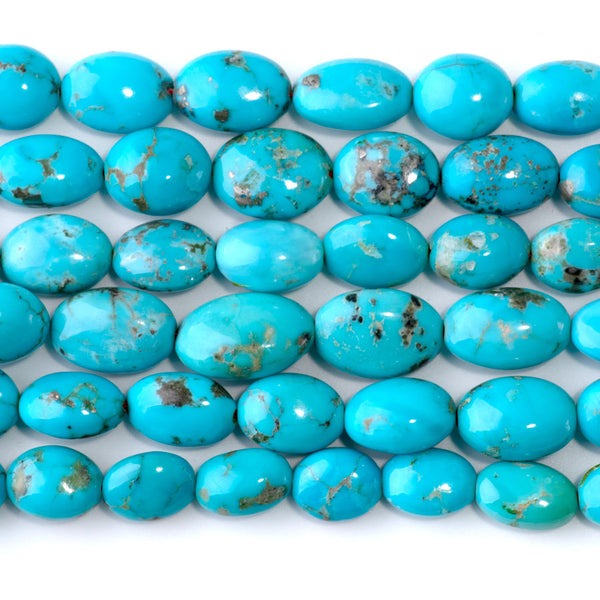 Kingman Turquoise 7x9-10x14mm Graduated Oval - 16-17 Inch