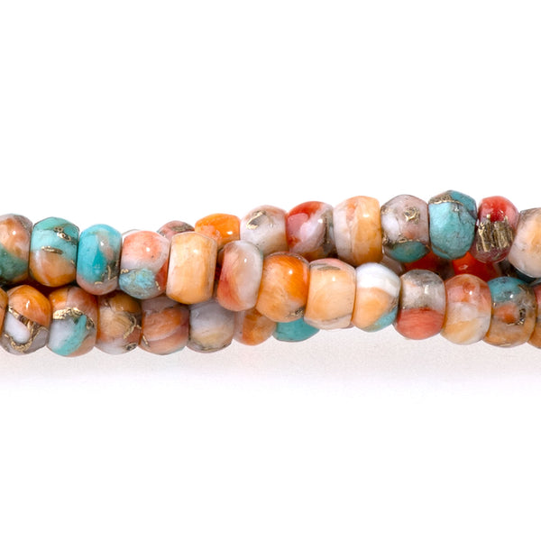 Spiny Oyster and Turquoise 4mm Rondelle - 15-16 Inch