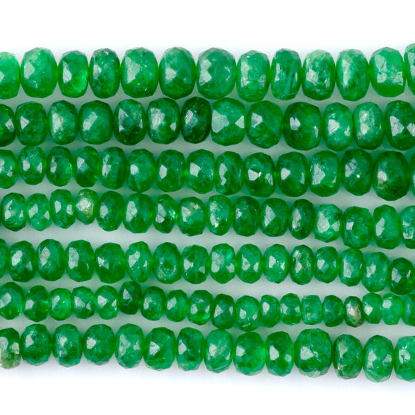 Tsavorite 3-6mm Graduated Faceted Rondelle - 15-16 Inch
