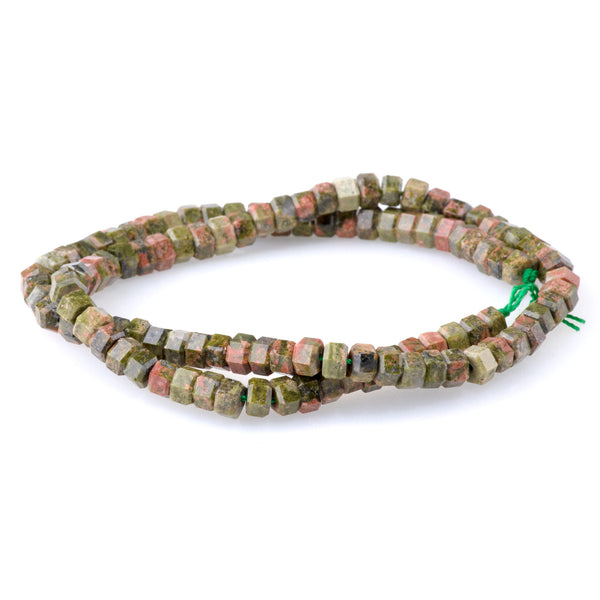 Unakite 6mm Hexagon - 15-16 Inch