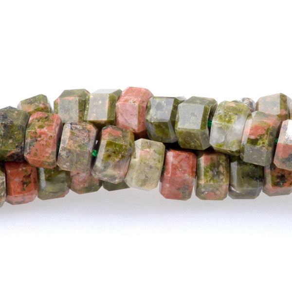Unakite 6mm Hexagon - 15-16 Inch
