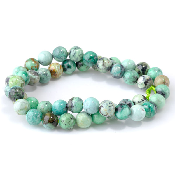 Variscite 8mm Round A Grade - 15-16 Inch