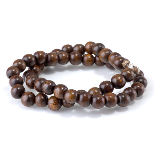 Madre de Cacao Wood 10mm Round Bead - 15-16 Inch