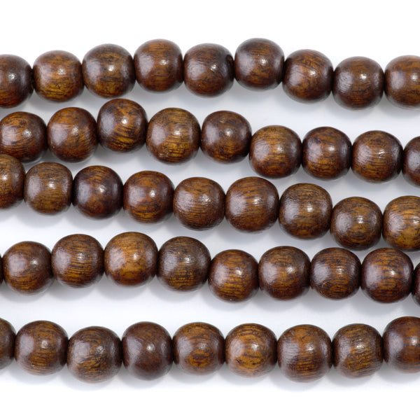 Madre de Cacao Wood 10mm Round Bead - 15-16 Inch