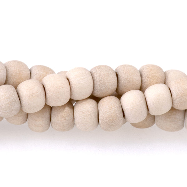 Natural White Wood 4mm Round - 15-16 Inch