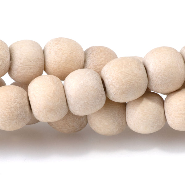 Natural White Wood 6mm Round Bead - 15-16 Inch
