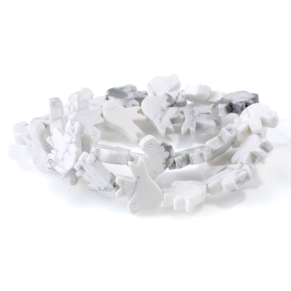 White Howlite 14x18mm Dove - 15-16 Inch