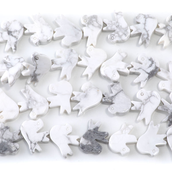 White Howlite 14x18mm Dove - 15-16 Inch