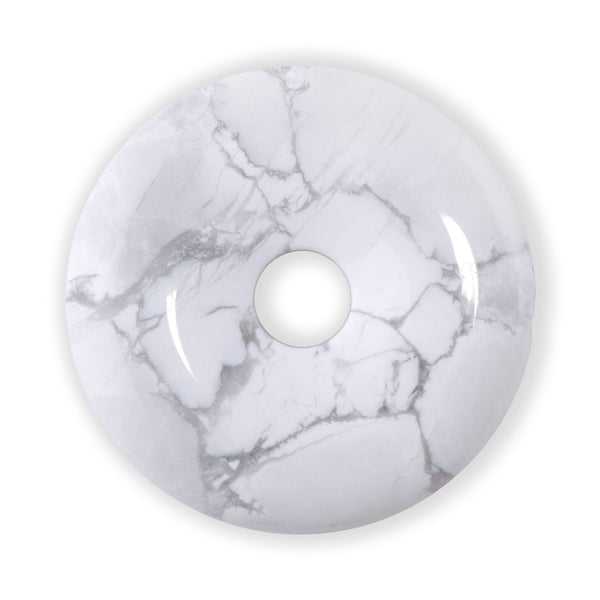 White Howlite 40mm Donut Pendant