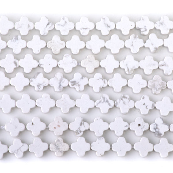White Howlite 8mm Cross - 15-16 Inch
