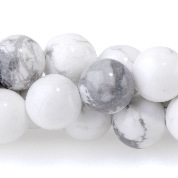White Howlite 8mm Round - 15-16 Inch