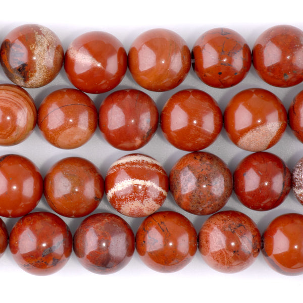 White Lace Red Jasper 12mm Round - 15-16 Inch