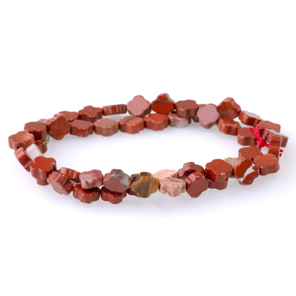 White Lace Red Jasper 8mm Cross - 15-16 Inch