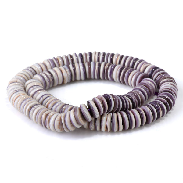 Wampum Shell 10mm Rondelle Bead - 15-16 Inch