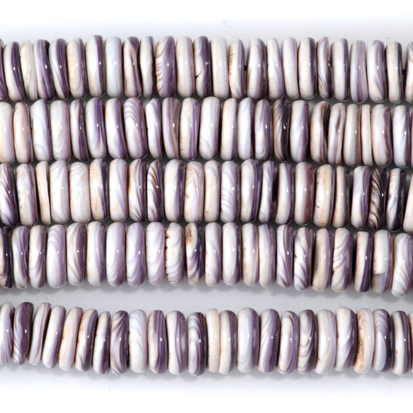 Wampum Shell 10mm Rondelle Bead - 15-16 Inch