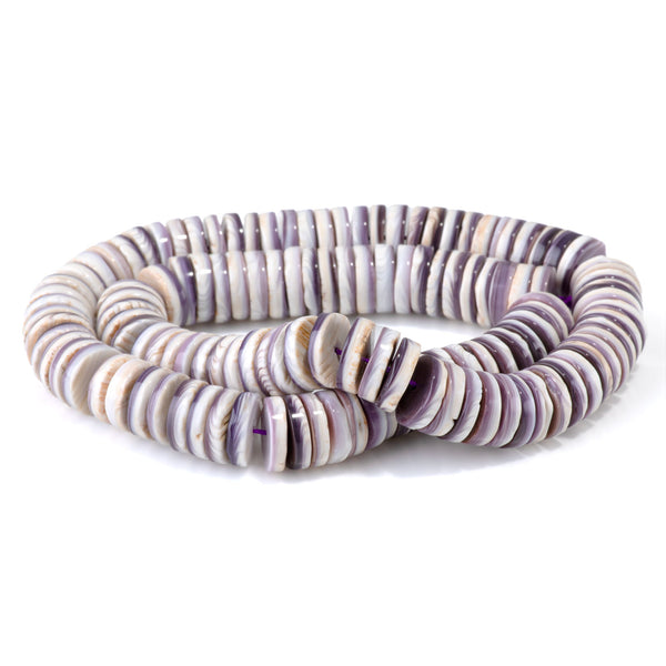 Wampum Shell 12mm Heishi Bead - 15-16 Inch