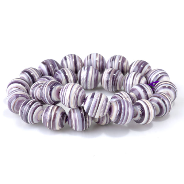Wampum Shell 14mm Round Bead - 15-16 Inch