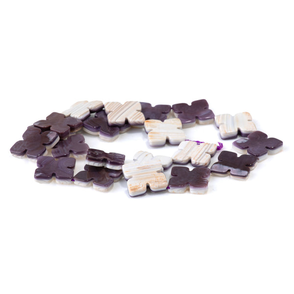 Wampum Shell 20mm Cross Bead - 15-16 Inch