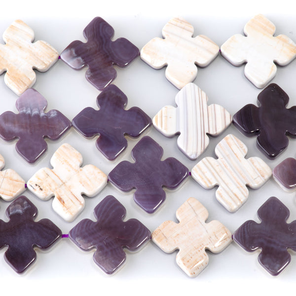 Wampum Shell 20mm Cross Bead - 15-16 Inch