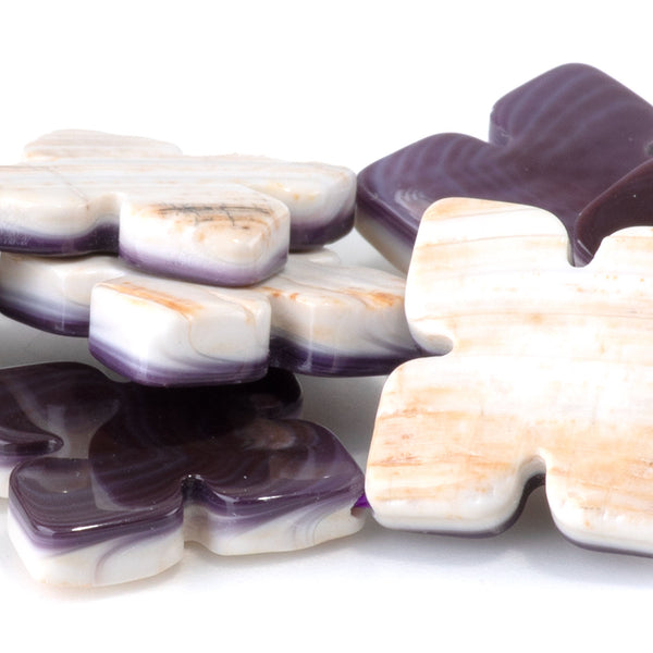 Wampum Shell 20mm Cross Bead - 15-16 Inch
