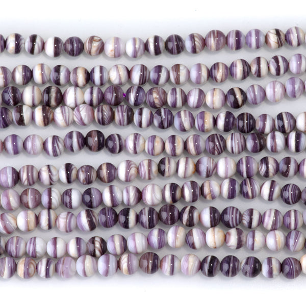Wampum Shell 4mm Round Bead - 15-16 Inch