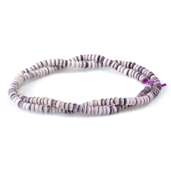 Wampum Shell 4mm Rondelle - 15-16 Inch
