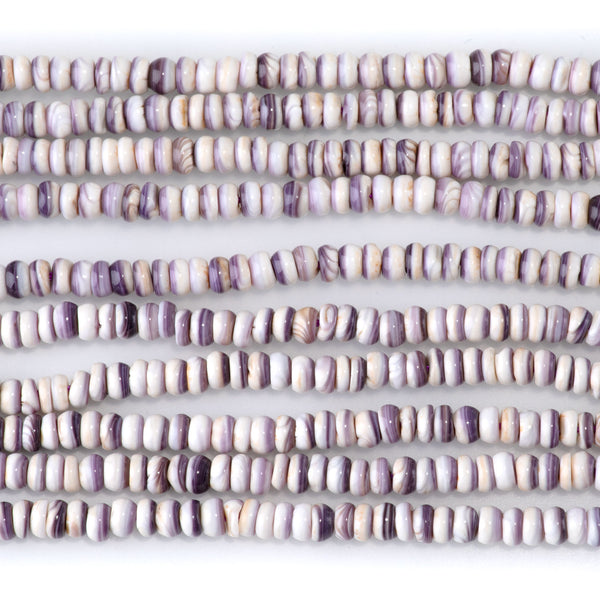 Wampum Shell 4mm Rondelle - 15-16 Inch