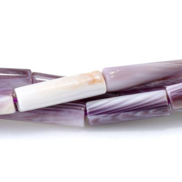 Wampum Shell 4x14mm Tube - 15-16 Inch