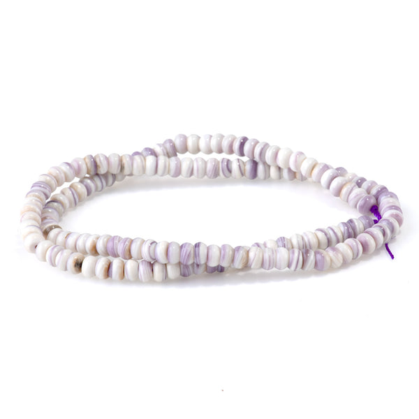Wampum Shell 5mm Light Rondelle Bead - 15-16 Inch