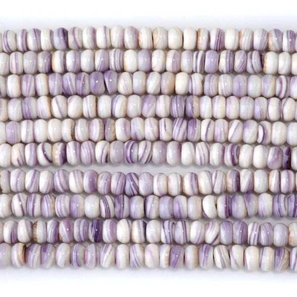 Wampum Shell 5mm Light Rondelle Bead - 15-16 Inch
