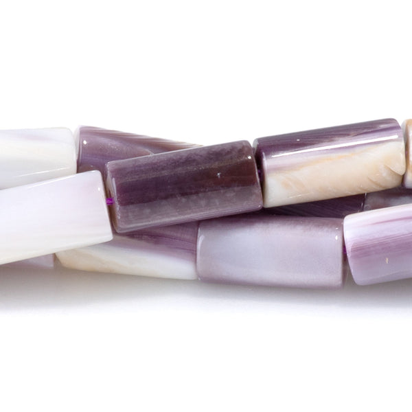 Wampum Shell 5x10mm Tube Bead - 15-16 Inch
