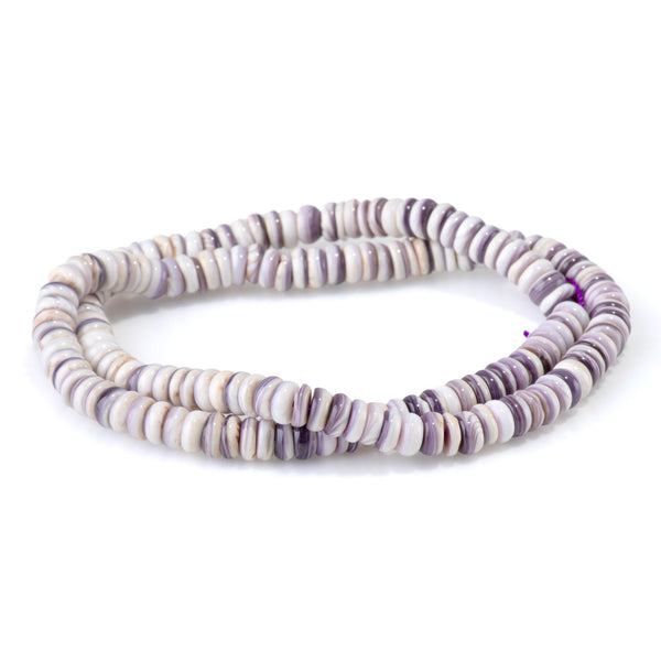 Wampum Shell 6mm Rondelle - 15-16 Inch