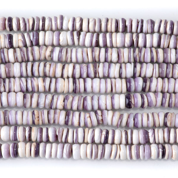 Wampum Shell 6mm Rondelle - 15-16 Inch