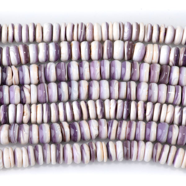 Wampum Shell 7mm Rondelle Bead - 15-16 Inch