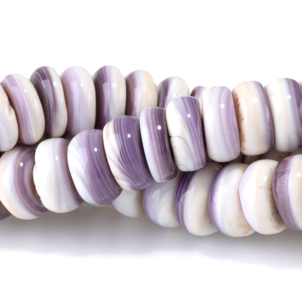Wampum Shell 7mm Rondelle Bead - 15-16 Inch