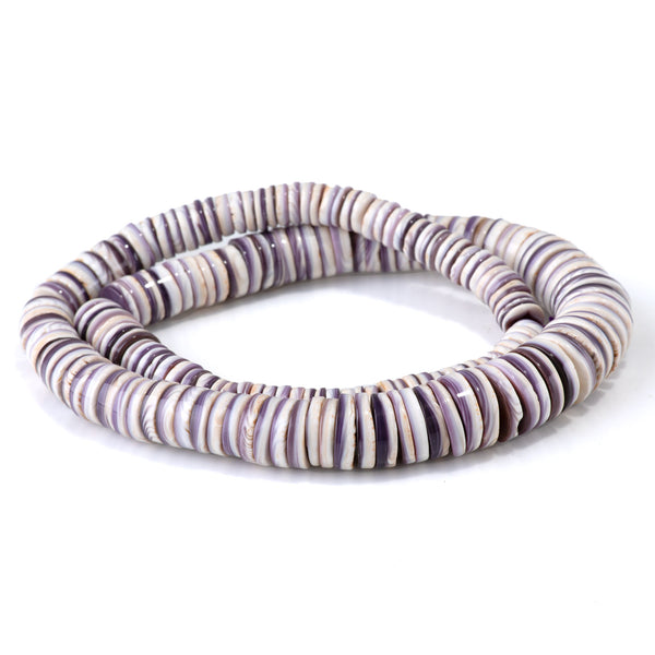 Wampum Shell 8-14mm Graduated Heishi Bead - 15-16 Inch