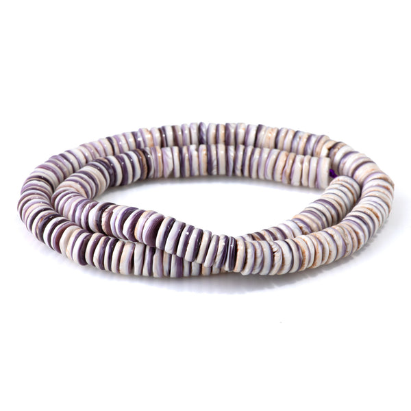 Wampum Shell 8mm Heishi - 15-16 Inch