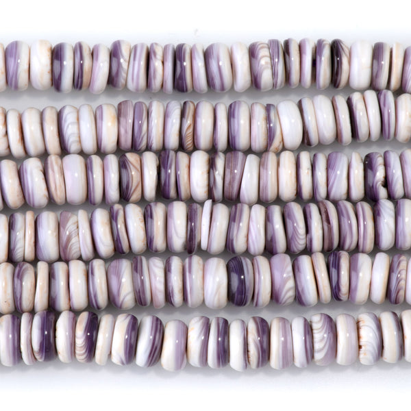 Wampum Shell 8mm Rondelle - 15-16 Inch