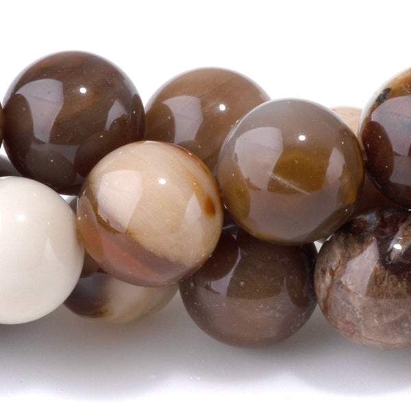Petrified Wood Opalite 10mm Round - 15-16 Inch