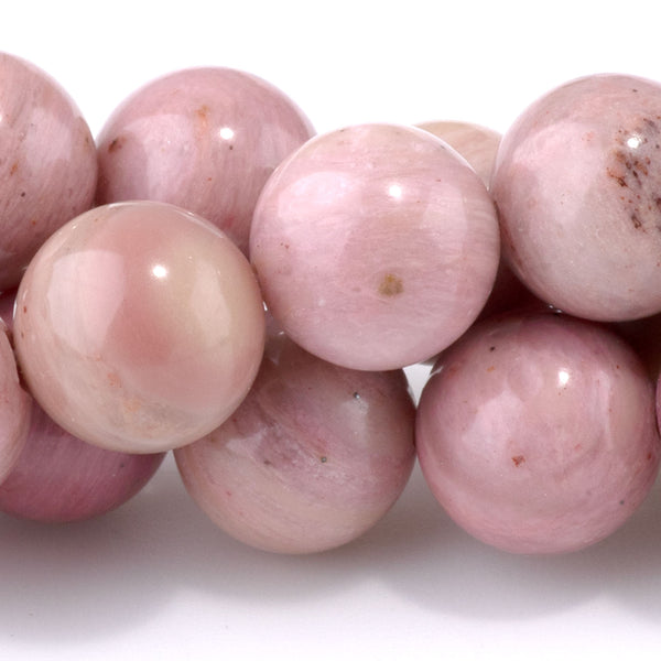 Wood Rhodonite 10mm Round - 15-16 Inch