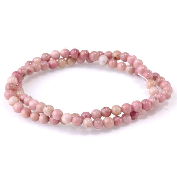 Wood Rhodonite 4mm Round - 15-16 Inch