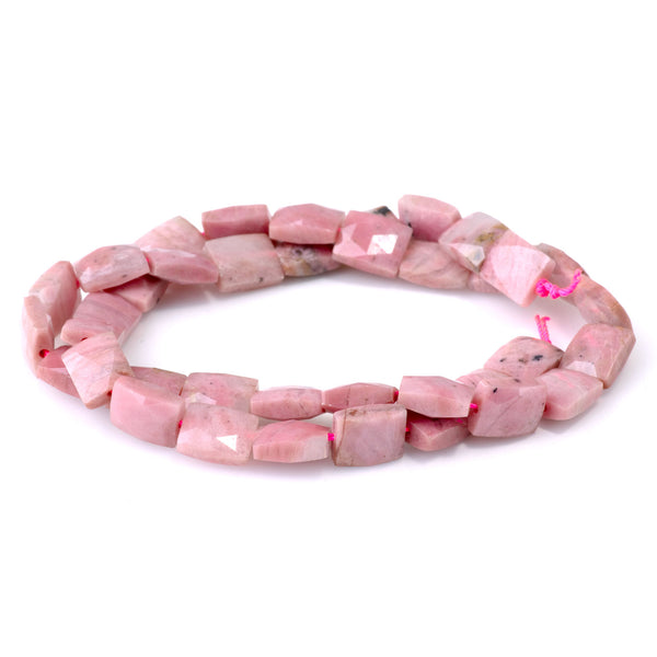 Wood Rhodonite 8x10mm Faceted Rectangle - 15-16 Inch