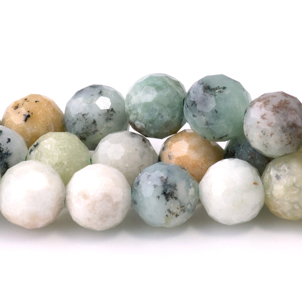 Yellow Moss Opal 6mm Faceted Round -15-16 Inch