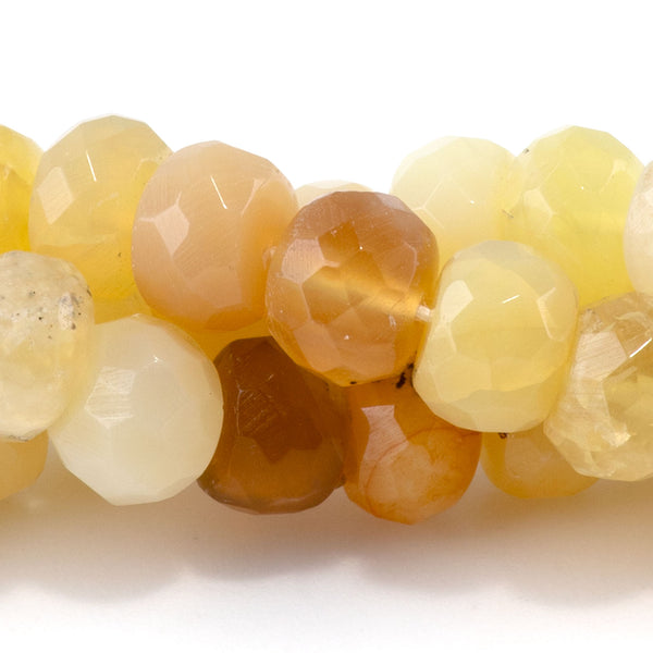Yellow Opal 5-8mm Banded Faceted Rondelle - 18 Inch